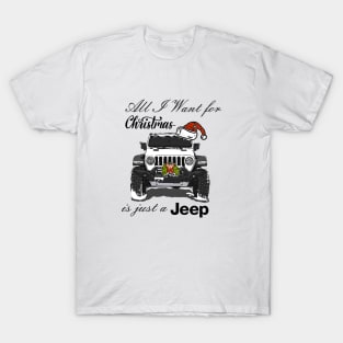 Christmas Jeep White T-Shirt